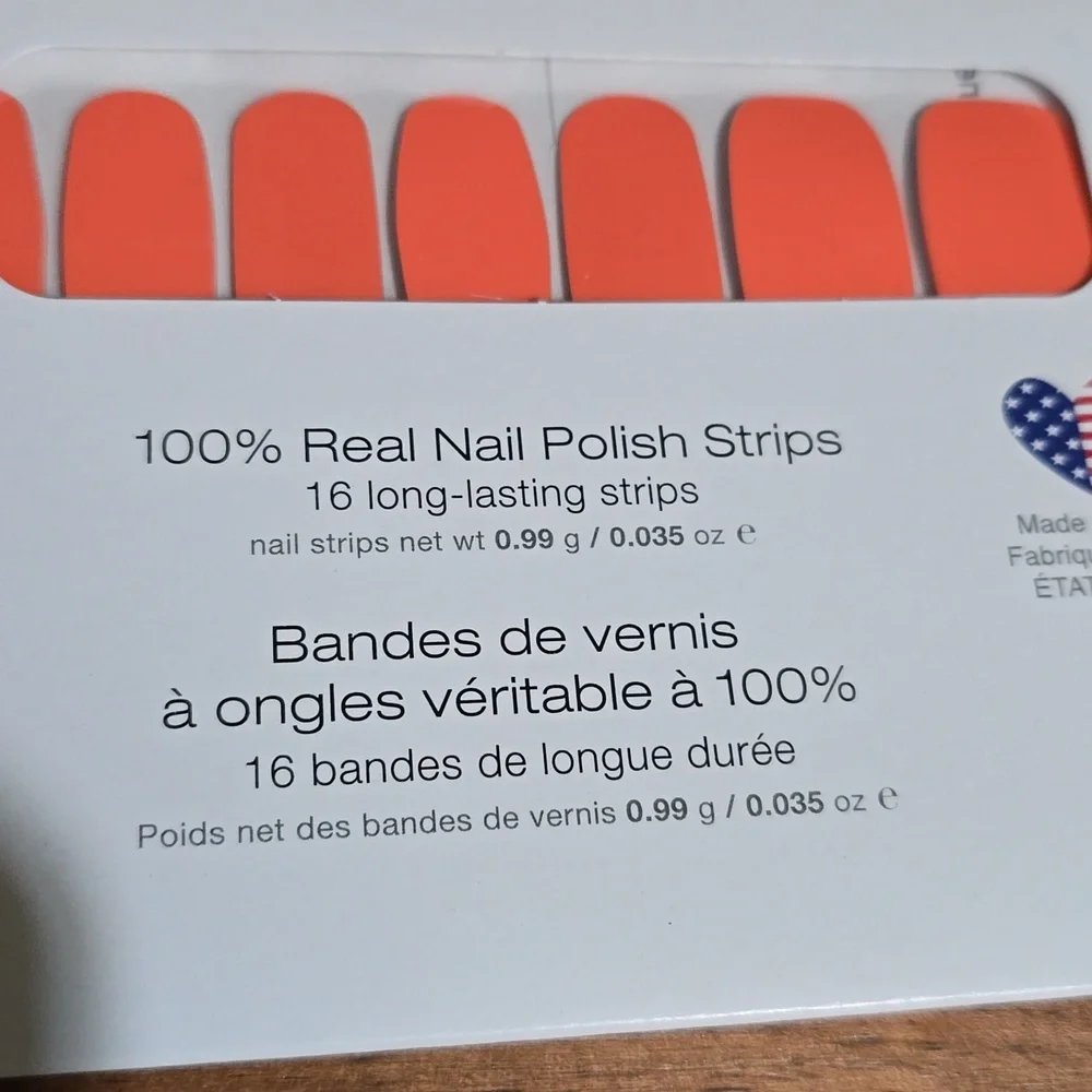 Color Street LEAN MEAN TANGERINE Press On Nails 100% Real Polish